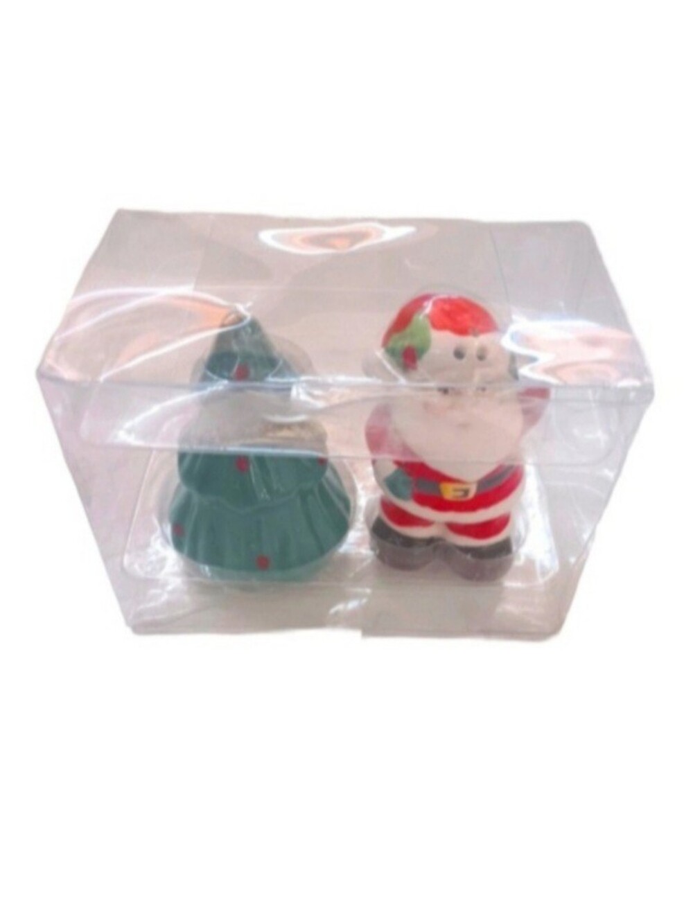 NWOT Celebrate It Ceramic Santa & Christmas Tree Salt & Pepper Shaker
